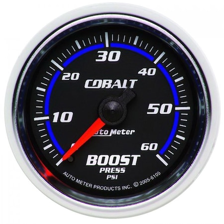 Auto Meter 2-1/16IN BOOST, 0-60 PSI, MECH, COBALT 6105